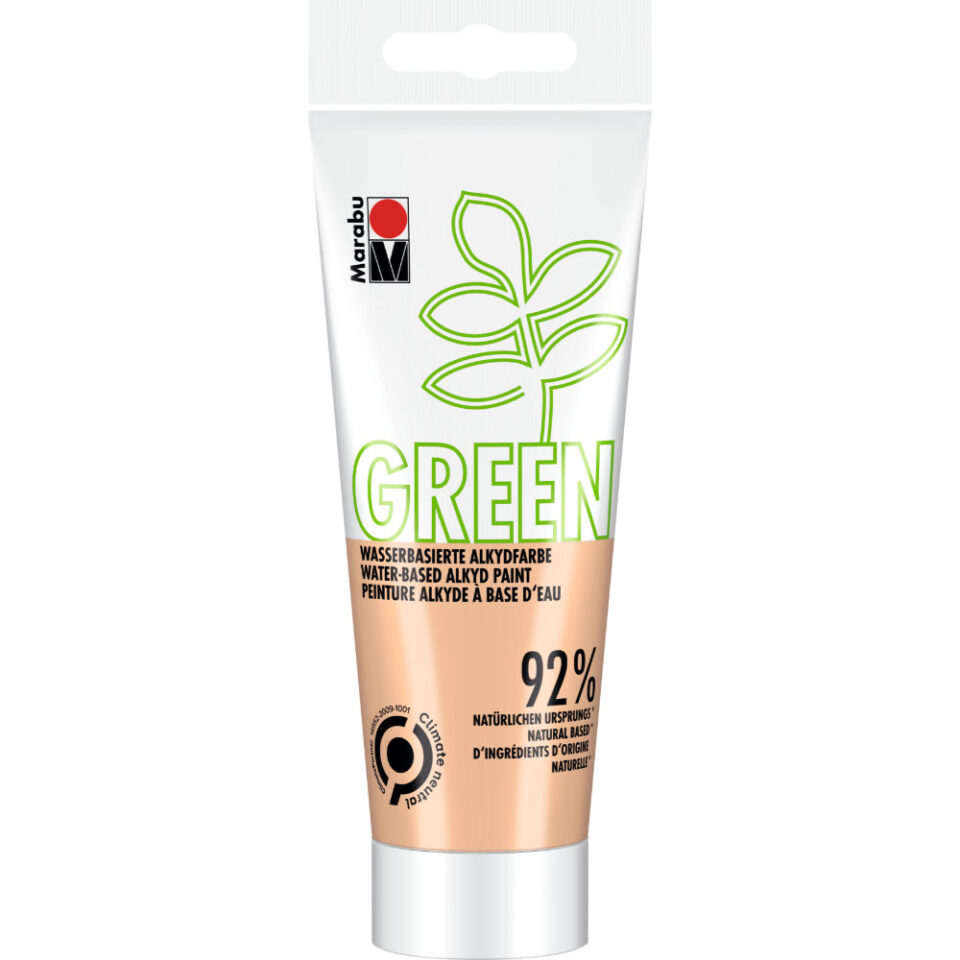Marabu Green Wasserbasierte Alkydfarbe, Apricot 025, 100 ml