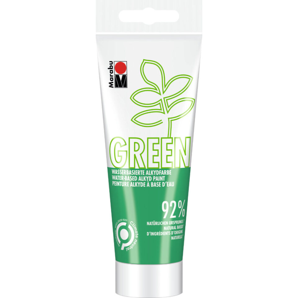 Marabu Green Wasserbasierte Alkydfarbe, Hellgrün 062, 100 ml