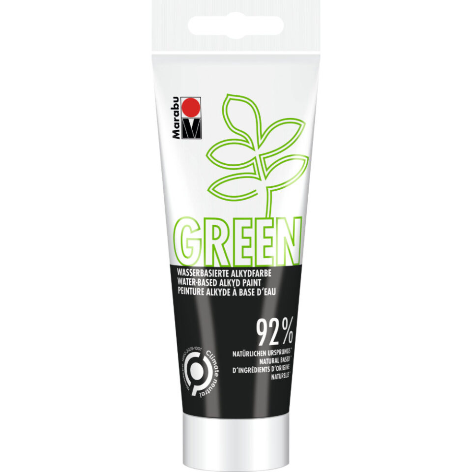Marabu Green Wasserbasierte Alkydfarbe, Schwarz 073, 100 ml