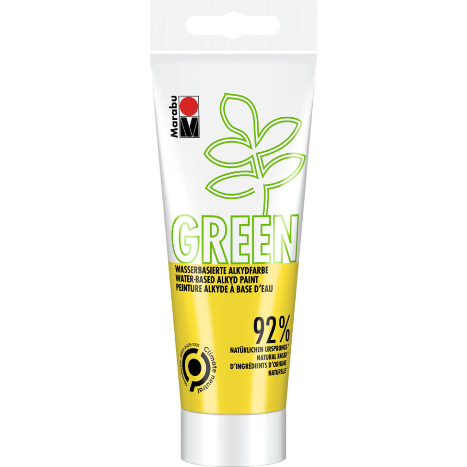 Marabu Green Wasserbasierte Alkydfarbe, Sonnengelb 220, 100 ml